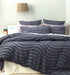 Cloud Linen Wave Quilt Cover Tufted Cotton Chenille Set Blue